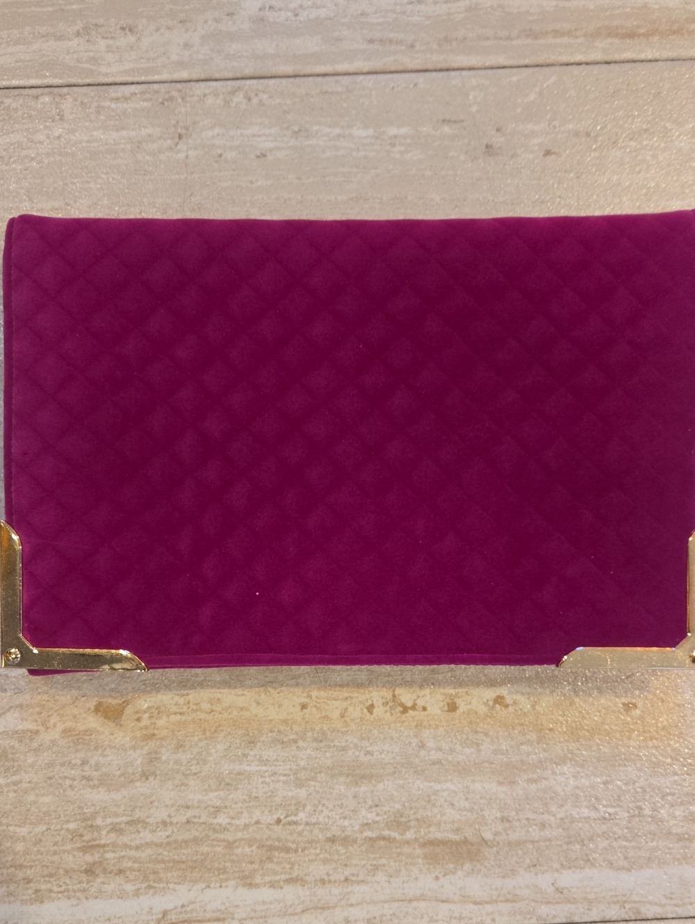 Shiraleah Chicago Fuchsia Quilted Velvet Clutch